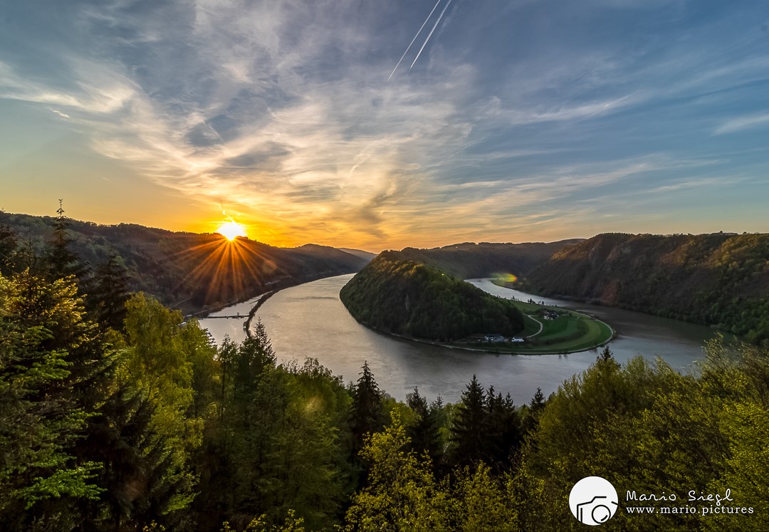 Schlögener Schlinge bei Sonnenuntergang